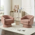 thumbnail image 4 of Twister.CK Swivel Barrel Chair, Modern 360° Rotation Single Sofa Lounge Armchair Accent Chair, for Living Room Bedroom Office, Pink, 4 of 8