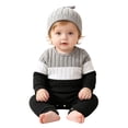 thumbnail image 5 of larppty Newborn Baby Boy Clothes Fall Winter Cute Infant Outfits Long Sleeve Romper Hat Bodysuit Jumpsuits, 5 of 7