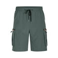 thumbnail image 4 of Athletic Shorts for Mens Drawstring Elastic Waist Sweatpants with Mutil Pockets Cargo Jogger Shorts Lounge Baggy Beach Shorts, 4 of 6
