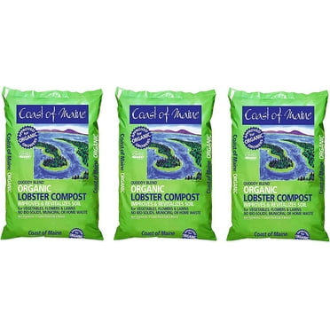 COAST OF MAINE Q1 Lobster Compost Soil Conditioner, 1 Cubic Feet Thr ack