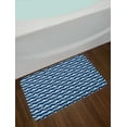 thumbnail image 2 of Japanese Bath Mat, Abstract Clouds Ornament Essential Shapes Pattern, Plush Bathroom Decor Mat with Non Slip Backing, 29.5" X 17.5", Indigo Deep Sky Blue, by Ambesonne, 2 of 2