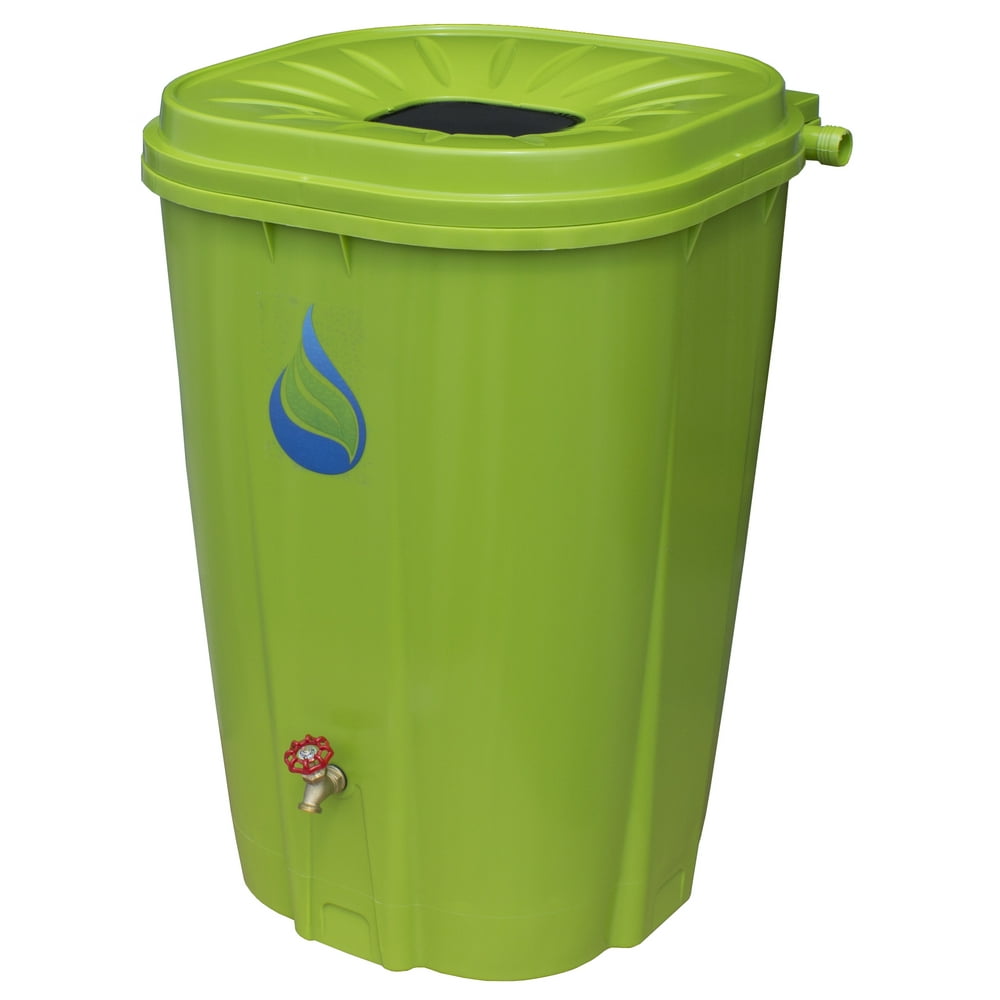 55 Gal. Rain Barrel Green with Brass Spigot