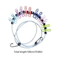 thumbnail image 2 of WIFKLSIIPG Creative Outdoor Elastic Windproof Clip Clothesline with Positioning Buckle Clothesline Clothesline with Windproof Clip 12 Clips(White), 2 of 6