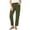 *Army Green, variant on Women's Cotton-Linen Stretchy Pants,Lightweight Straight Leg Trousers For Women,Ladies Comfy Summer Ankle Pants with Pockets,Black,S-2XL