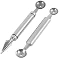 thumbnail image 1 of Cuchillo para tallar decoración de frutas de acero inoxidable, cuchara de cocina de doble función para frutas y postres, 2 piezas Namotu WMPH-479, 1 of 7
