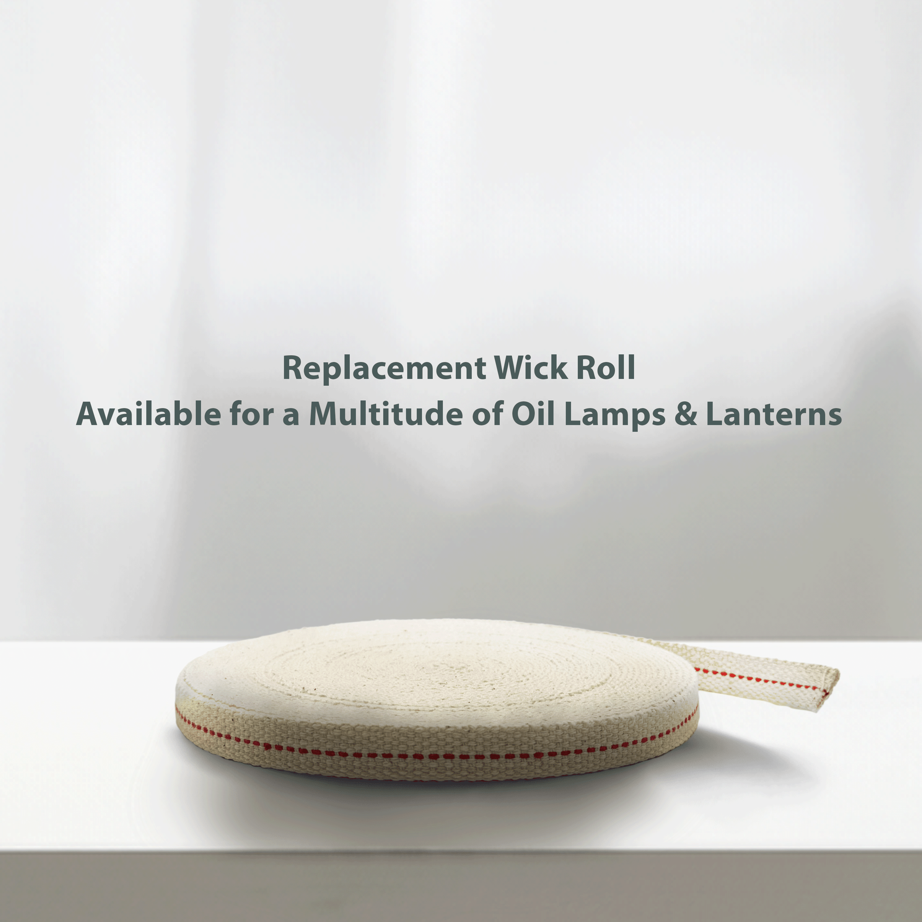 Light of Mine: 1/2" Inch 33' Foot, 100% Cotton Flat Wick - 4 Pack for Paraffin Oil, Kerosene Based Lanterns, and Oil Lamps with Genuine Red Stitch