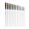 thumbnail image 1 of Abody 12pcs Filbert Paint Brushes Paintbrush Set Nylon Hair Paint Brush Set for Acrylic Oil Watercolor Painting Artist Professional Painting Kits White, 1 of 7