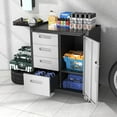thumbnail image 5 of IKIMI 6-Piece Garage Storage Cabinet Set, Heavy Duty Metal Garage Cabinets System Workshop Set with 2* Tall Tool Cabinets+ 2 * Wall Mounted Cabinet+ 2 * Tool Cabinet with Wheels, Gray, 5 of 8