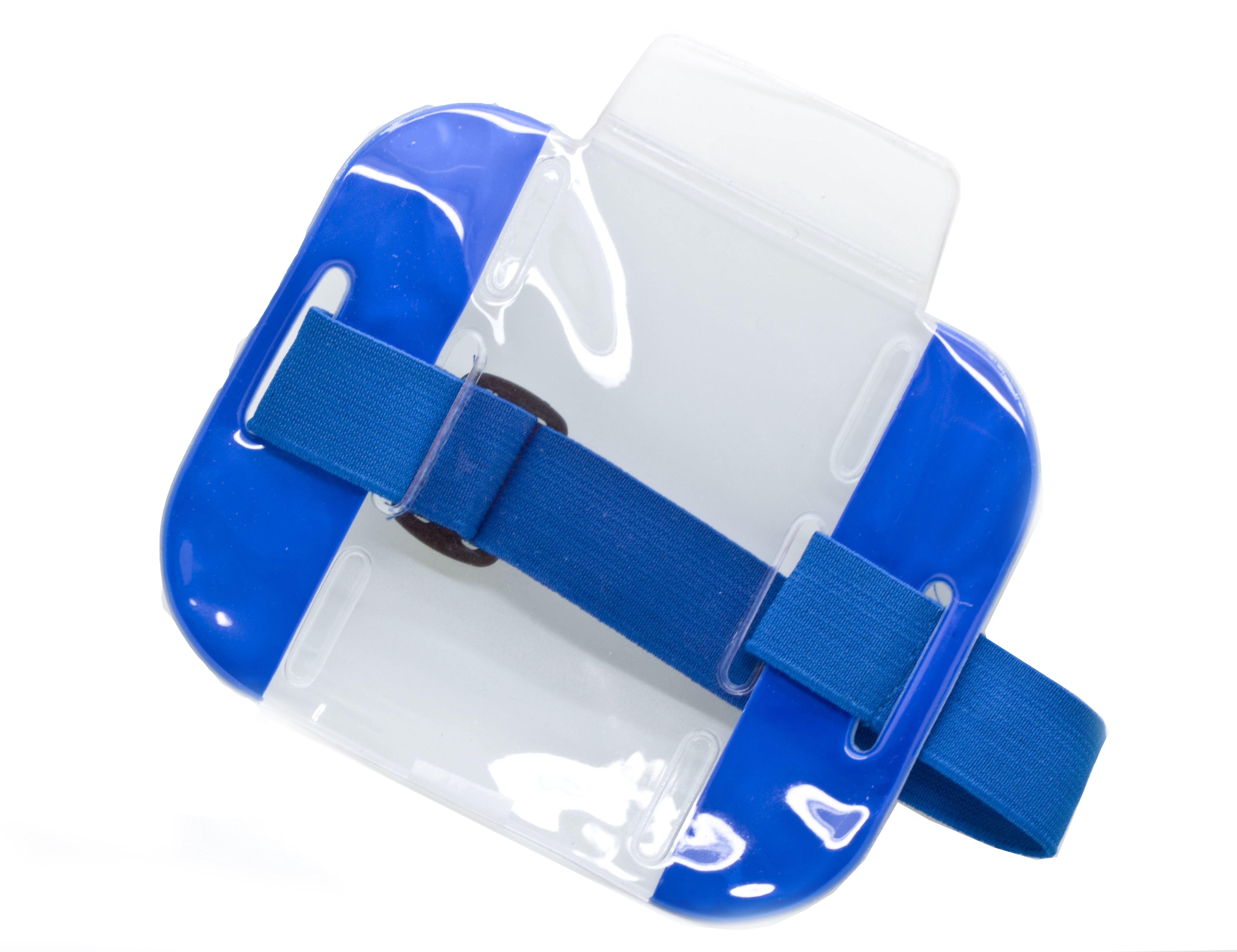 Reflective Blue Armband Badge Holder with Adjustable Strap - Pack of 50 pcs