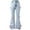 12cc Light Blue, variant on Girls Wide Leg Jeans Baggy Bow Embroidery High Elastic Waist Denim Pants Cute Y2K Trendy Tween Streetwear 8-16Y Girl's Bow Print Back Zipper Fly Elastic High Waist Denim Pants Basic Wide Leg Jeans