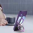thumbnail image 5 of for Google Pixel 8A Case with Lens Protector, [Foldable Stand & Rotatable Ring Holder], Glossy Shockproof Bumper Dustproof Clear Women Men Case for Google Pixel 8A, Darkpurple, 5 of 10