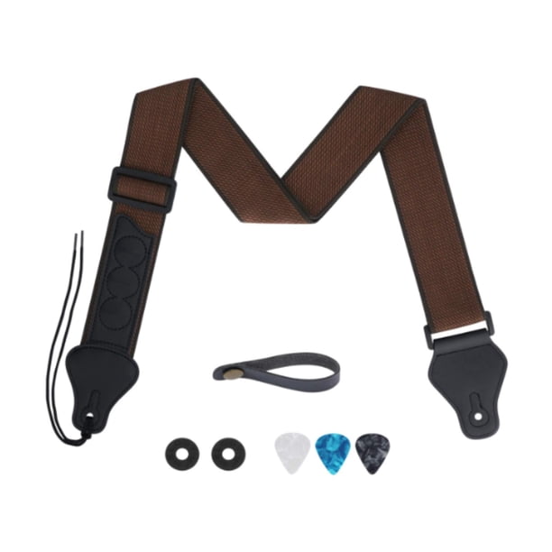 Correa de guitarra acústica Correas de hombro para guitarra Cinturones Accesorios Ajustables para marrón