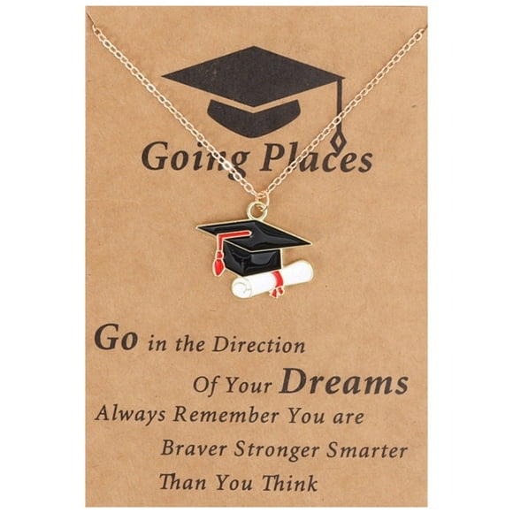 Hearth & Gear Chapeau de Docteur Commémoratif de Collation des Grades Carte Collier Pendentif Accessoires Polyvalents Collier Ras-du-Cou en Pierre Collier Pendentif pour Femmes Collier en Vrac Colliers Colliers pour Femme Collier pour Hommes Chaîne