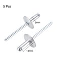 thumbnail image 2 of Unique Bargains 5pcs 13mmx5mmx16mm 304 Acier Inoxydable Extrémité Ouverte Grande Bride Rivets Aveugles, 2 of 2