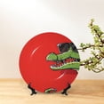 thumbnail image 6 of Sikiie Cool Crocodile With Sunglasses Bone China Decorative Plate Personality Ceramic Dinner Plate Crafts Decorative Ceramic Decorative Plate -8in, 6 of 6