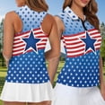 thumbnail image 4 of Garronmavis Matching Golf Shirts for Couple American Flag Patriotic Men Women Matching Couple Golf Shirts 4-Way Stretch Athletic Sleeveless Shirts Breathable Fabric Washable, 4 of 6