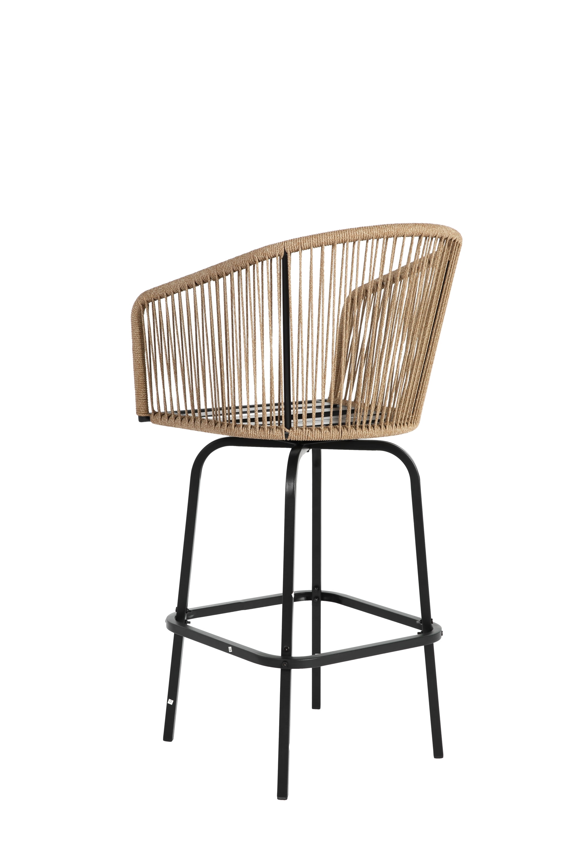 MOONMISS Outdoor Patio 360°Swivel All Weather Rattan Bar Stools(set of 4) with Backrest-Blue