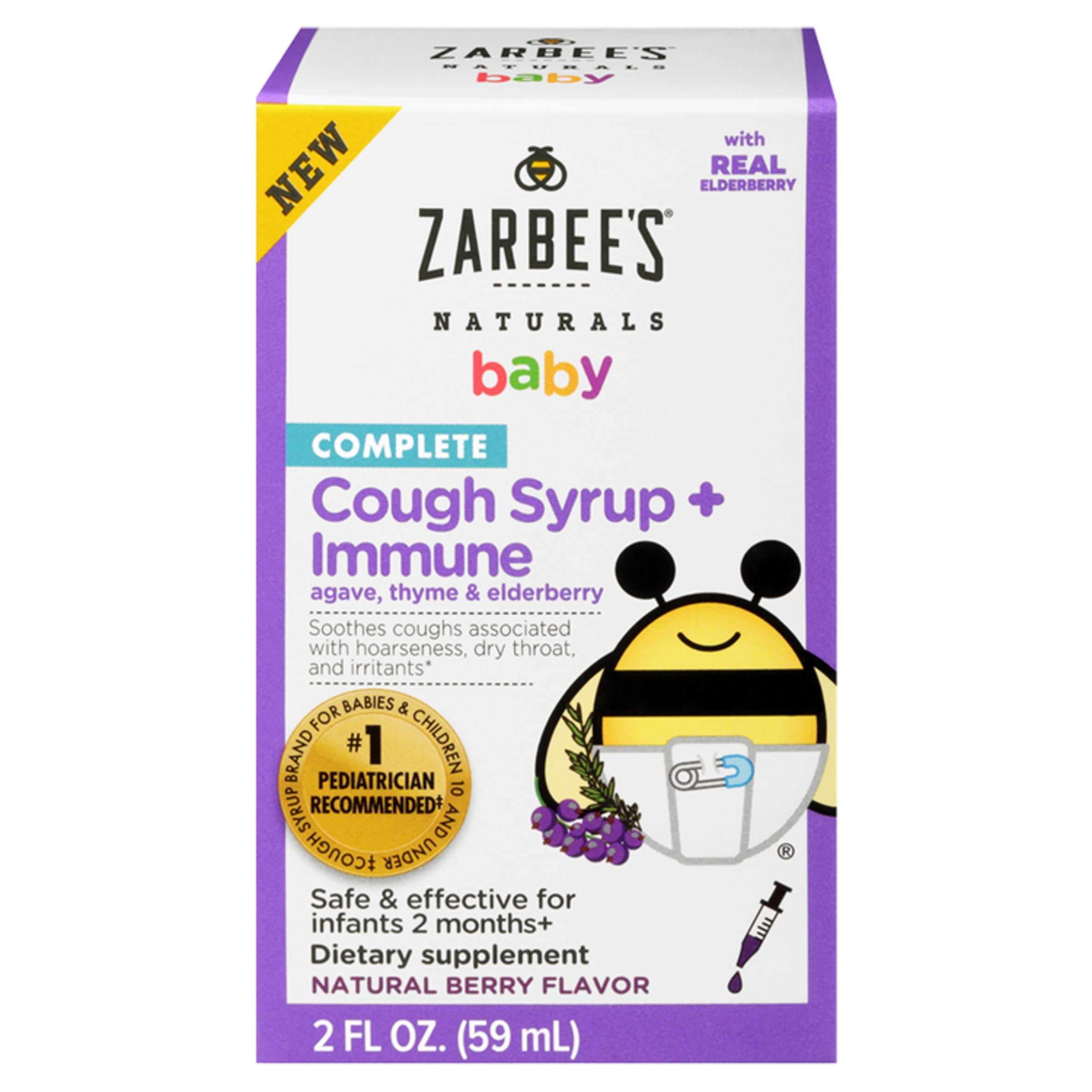 Zarbee's Naturals Baby Complete Cough Syrup + Immune Dietary Supplement