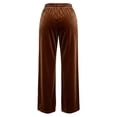 thumbnail image 4 of TEAJOPSUU Velour Pants for Women Winter Loungewear Palazzo Pants Velour Drawstring Wide Leg Sweatpants with Pockets Coffee, 4 of 8