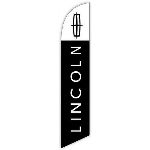 Cobb Promo Advertising Feather Flag 12ft for Lincoln Black - Replacement Flag Only Without Poleset