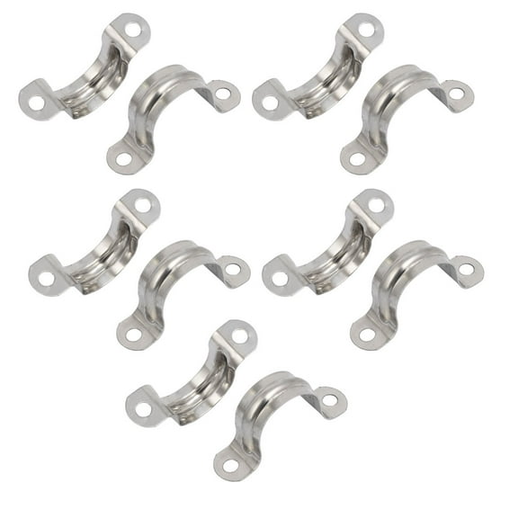 Unique Bargains 25mm Dia Metal U Shaped Pipe Strap Tension Tube Clips Clamps 10Pcs