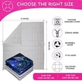thumbnail image 2 of Lalaby Weighted Blanket for Kids (7lbs) - Bamboo and Minky Reversible Cover 41x60 for a Child 60-80 lbs - Cooling Heavy 100% Cotton Kids Weighted Blanket - Washable Cover (Galaxy Print), 2 of 8