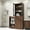 Walnut#5246, variant on Living Room Cabinets Black Glass Door Shoe Box Shoe Storage Cabinet With RGB Led Light,Wooden Cabinets