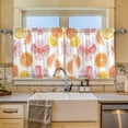 thumbnail image 2 of Yayeee Kitchen Curtains Tier Set of 2 Light Filtering 57"x24" Over Sink Window Panels, Floral Orange, 2 of 7