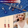 thumbnail image 4 of 24 Pcs Independece Day Theme Stitch Markers Glass Beaded Gourd Crochet Stitch Marker Charms Removable Dangle Locking Stitch Marker for Knitting Weaving Sewing Accessories Quilting Jewelry Mixed Color, 4 of 6