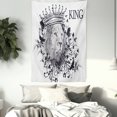 thumbnail image 4 of King Tapestry, Reign of the Jungle Forest Symbol of Courage Safari Animal Lion Grunge Design, Wall Hanging for Bedroom Living Room Dorm Decor, 40W X 60L Inches, Black and White, by Ambesonne, 4 of 5