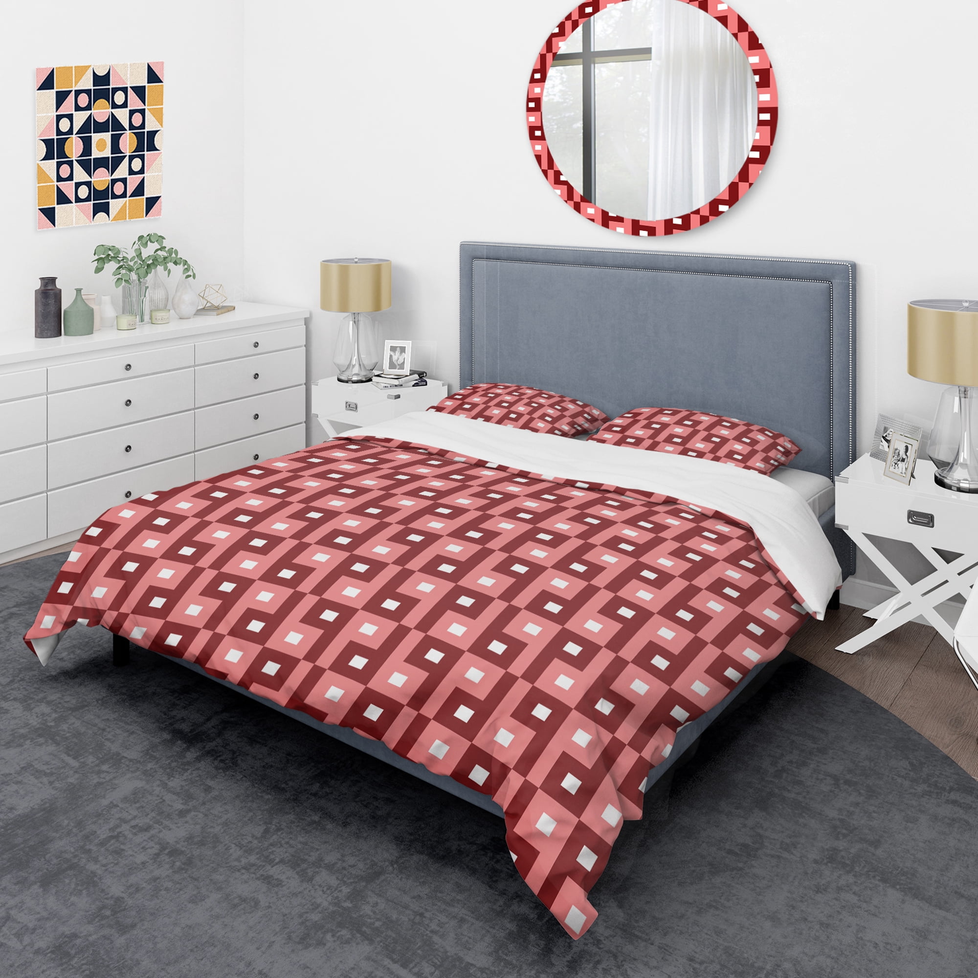 Designart 'Retro Abstract Pattern Design IV' Mid-Century Modern Duvet Cover Set