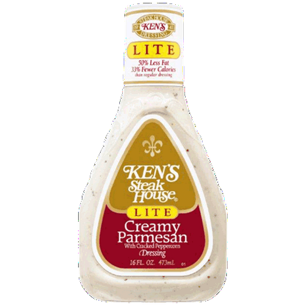 Ken's Steakhouse Lite Dressing, Creamy Parmesan with Cracked Pepperforn