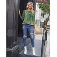 thumbnail image 5 of Zeagoo Plus Size Womens Tops Crew Neck Solid Ladies Tops and Blouses Long Sleeve Tunic Tops To Wear With Leggings, 5 of 6
