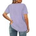 thumbnail image 4 of pstuiky Workout Tops for Women, Women's Large Size V-neck Solid Color Short Sleeve T-Shirt Loose Top Work Shirts for Women Women Tshirt Graphics Hot Prices Oversized Blouses, 4 of 7