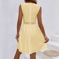 thumbnail image 5 of Bnwani Sleeveless Dresses,Summer Dresses,Color Block,V-Neck,Fitted Waist,Knee Length,Yellow,M, 5 of 8