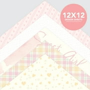 Roobee by Mara Mi Baby Girl Scrapbook Paper 12 x 12 - 24 lb/ 110 GSM, 50 sheets