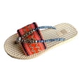 thumbnail image 4 of Rokment Women's Bohemian Ethnic Flat Dress Flip Flops Beach Vacation Summer Casual Waterproof Slip on Thongs Sandals Boho Dressy Slides Red Size 10.5, 4 of 5