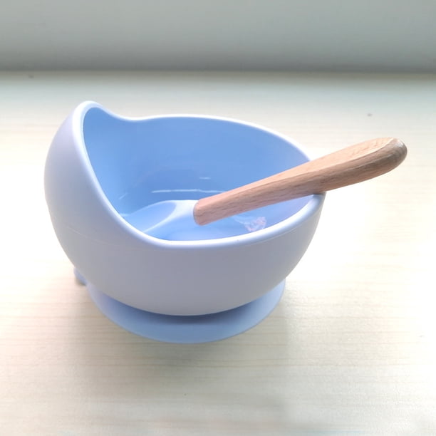 Cuencos con ventosa para bebés 100% silicona, juego de alimentación para bebés con ventosa segura de grado alimenticio de 2 piezas con cuchara para bebés, niños pequeños, sin BPA Sincero Hogar