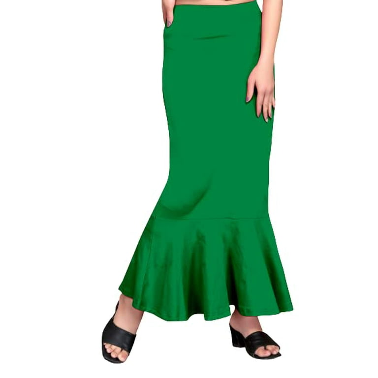 eloria Green Soft Comfy Pleated Saree Silhouette Saree Shapewear
