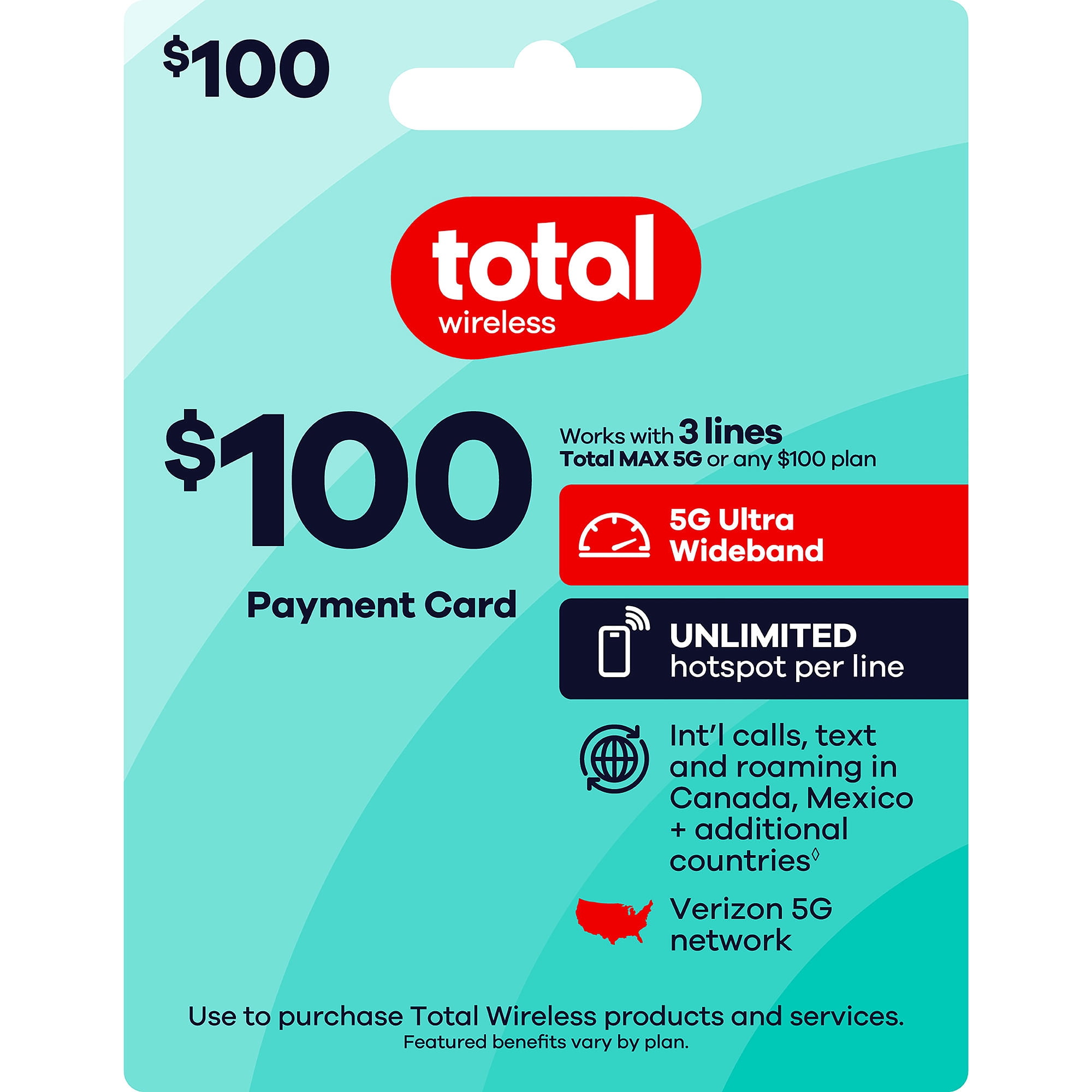 Total Wireless $100 Payment Card e-PIN Top Up (Email Delivery)