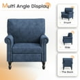 thumbnail image 4 of YOUDENOVA Modern Accent Armchair set of 1, with tufted buttons & riveted trim,for living room,bedroom,office, Navy Blue, 4 of 7