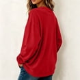 thumbnail image 5 of Women's Casual Long Sleeve Pullover Sweatshirt Solid Color Crew Neck Loose Fit Basic Oversized Hoodie Fall Winter Clothes Fleece Lined Cozy Comfortable Top, 5 of 7