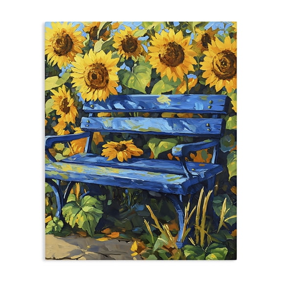 Stupell Industries Bench in Sunflower Field Canvas Wall Art, design by Creative Studio