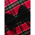 thumbnail image 4 of Seyurigaoka 2Pcs Baby Girl’s Plaid Off-shoulder Long Sleeve A-line Short Dress and Headband, 4 of 9