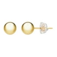 thumbnail image 4 of 14K Yellow Gold 5MM Ball Stud Earrings for Women - Pair, Silicone Back, 4 of 5