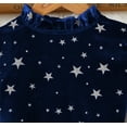 thumbnail image 7 of FAOWME Big Kids Girls Plush Dress Long Sleeve Star Print Ruffle Hem Bow Tie Belt Stylish Elegant Dresses For Autumn Winter Holiday Party Blue 3-4 Years, 7 of 7