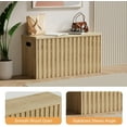 thumbnail image 4 of UEV Storage , 39.4" Wood Box, Storage Trunk with 2 Safety Hinges, Ottoman Storage Chest, Fluted Storage  for Bedroom, Entryway, Living Room (Ivroy White), 4 of 7