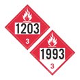 thumbnail image 1 of Labelmaster ZTV0393 Placard Hazmat Bilatéral à 4 Chiffres, 1203 Essence/1993 Inflammable, Vinyle Rigide (Lot de 25), 1 of 3