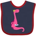 thumbnail image 3 of Inktastic Cute Pink Dinosaur Girls Baby Bib, 3 of 4