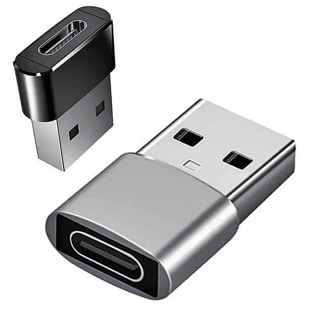 Adaptadores USB Tipo C Hembra USB Macho BLOOSOM Carga Rapida Negro/Gris